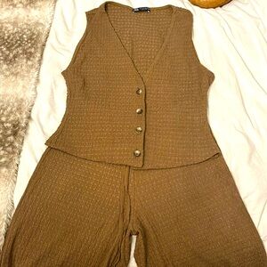 Zara two-piece set w best and tie string pants